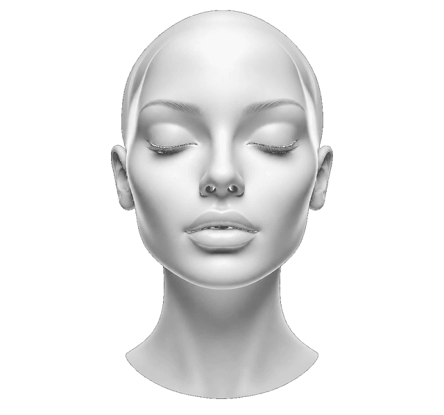 3D face model for AI beauty analysis